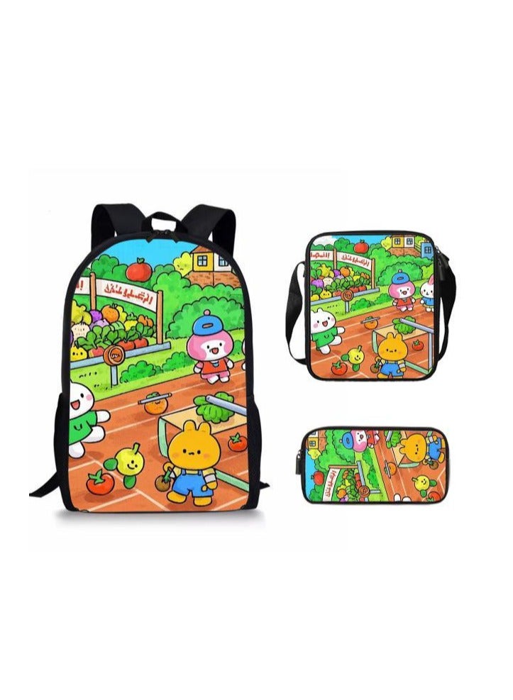Cartoon style universal three-piece schoolbag - 616 - Image 1