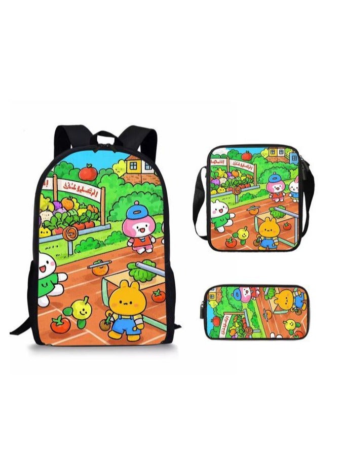 Cartoon style universal three-piece schoolbag - 616 - Image 2
