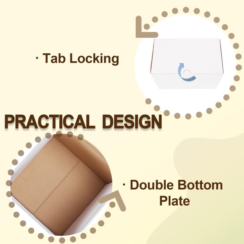 WIFTREY 15 Pack 8X8X8 Small Shipping Boxes, White Corrugated Cardboard Box 8''x8''x8'' for Mailing Packing Shipping - Image 4