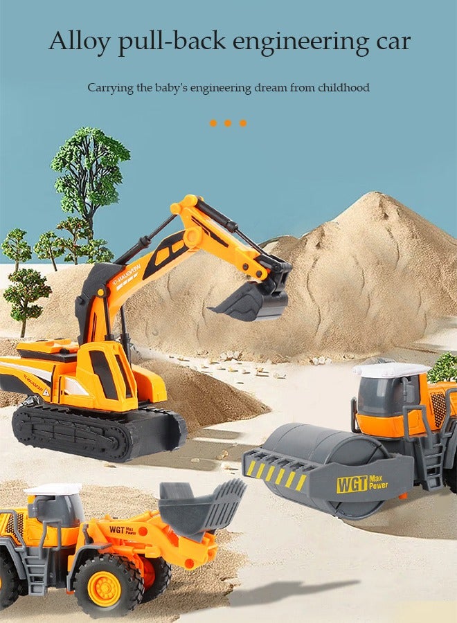 DUNISO 15 Pcs Construction Vehicles Trucks Kids Birthday Gifts Play Vehicle Toy Mini Car Toys Set Die Cast Engineering Excavator Digger Push Trucks Birthday Cake Toppers Car - Image 3