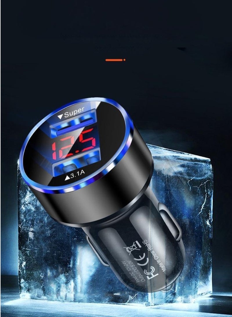 2-Port USB Super Fast Charging Aluminum Alloy Car Charger,  Car Power Adapter Supports 12-24V Universal Use  - Image 2
