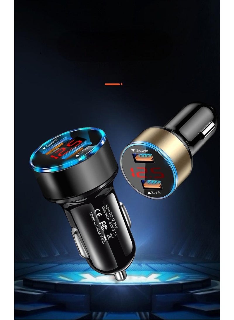 2-Port USB Super Fast Charging Aluminum Alloy Car Charger,  Car Power Adapter Supports 12-24V Universal Use  - Image 4