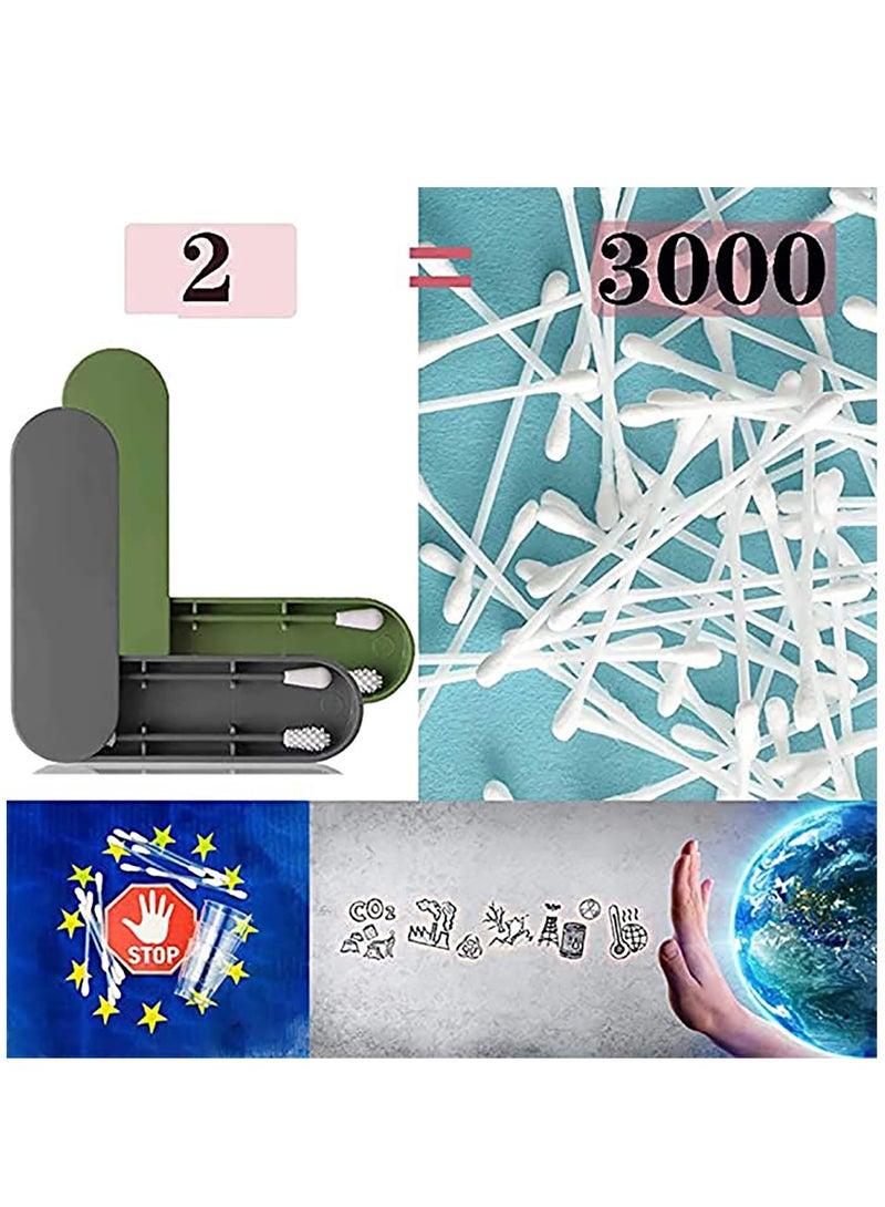 KASTWAVE 4 sticks Washable Safety Silicone Cotton Buds for Ear Cleaning Cosmetic Beauty Care - Image 2