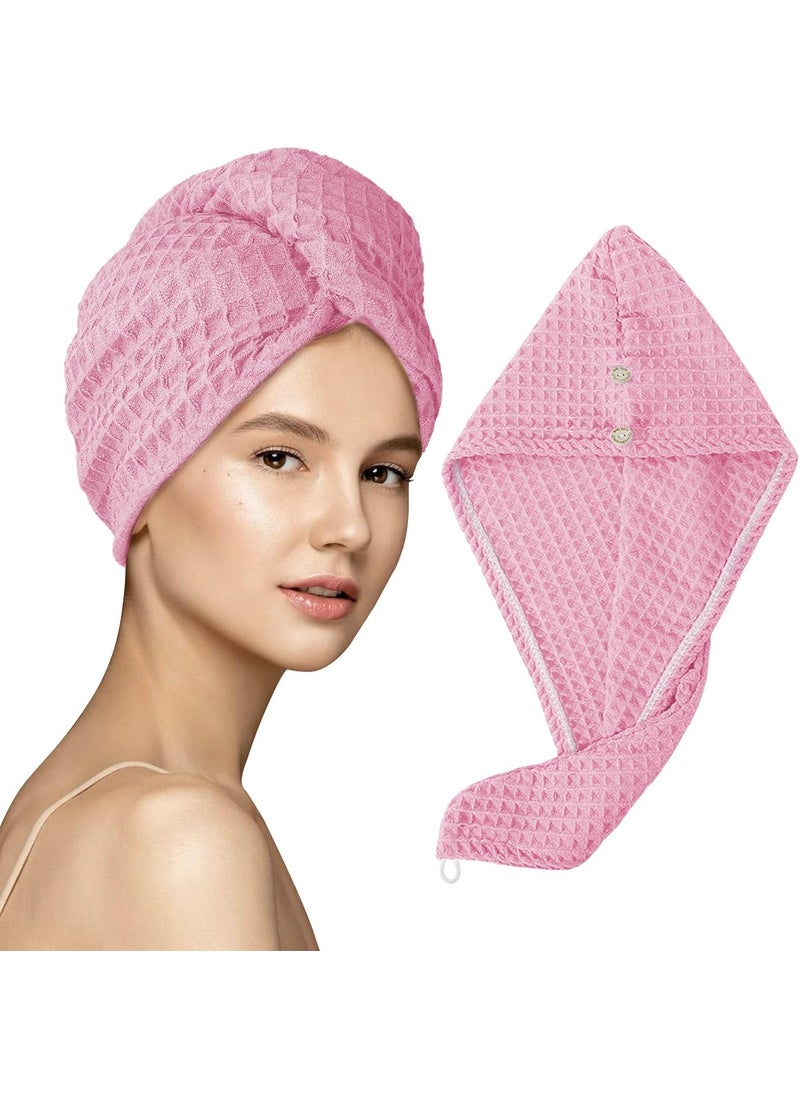 MaopaoBeauty - Microfiber Waffle Weave Hair Towel Hair Wrap Towel for Women and Girls Quick Dry Super Absorbent Hair Towels for Long, Curly & Thick Hair - Image 1