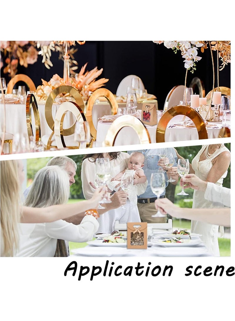 عام **أكياس هدايا بنية صغيرة بمقابض، أكياس ورق كرافت مع نافذة زجاجية، 12 قطعة، أكياس هدايا واقفة مقاس 4.7x2.4x6.2 بوصة بمقابض، أكياس هدايا بنية بنافذة شفافة، لتغليف الحلوى والبسكويت.** - Image 5