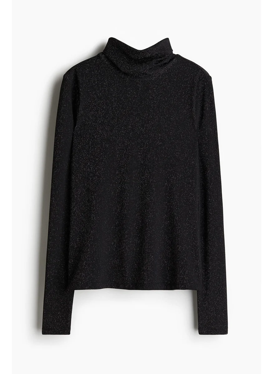 H&M Viscose Polo-Neck Top