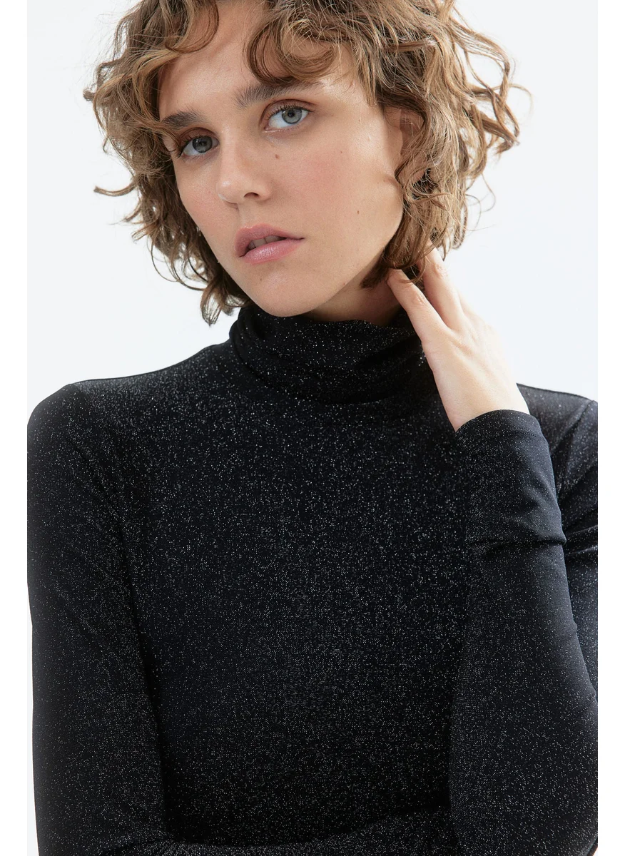 اتش اند ام Viscose Polo-Neck Top