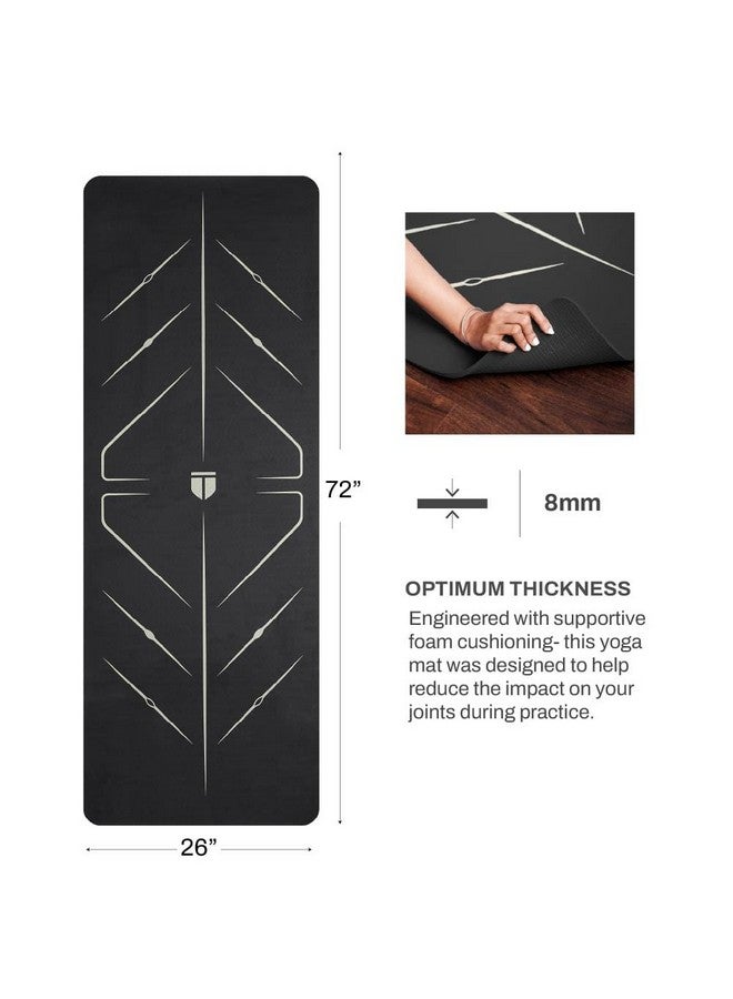 TEGO حصيرة يوغا تيغو الأساسية (أسود ذهبي) | حصيرة TPE سميكة 8 مم مع خطوط مرجعية للوضعية | مضادة للميكروبات، غير قابلة للانزلاق، خفيفة الوزن وقابلة للحمل مع حقيبة | حصيرة يوغا مناسبة للمبتدئين | 72/78 × 26 بوصة | حصيرة صديقة للمفاصل - Image 3