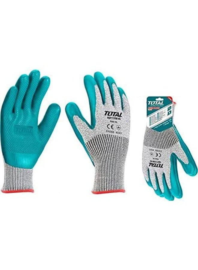TOTAL Cut-Resistance Gloves XL – High-Performance Safety Work Gloves with Level 5 Protection, Anti-Slip Grip & Durable Fiber Material for Construction, Metalwork, Kitchen & Industrial Use - Image 3