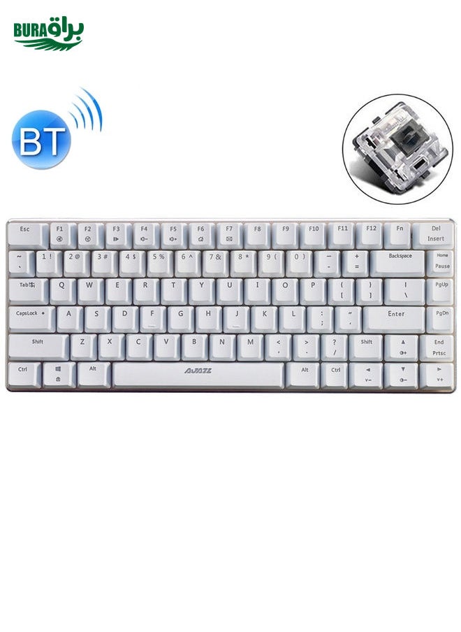 BURAQ Ajazz 82 Keys Laptop Computer Gaming Mechanical Keyboard (White Black Shaft)  - Image 1