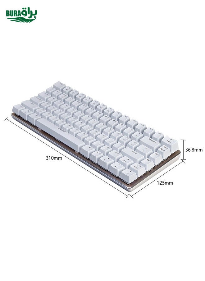 BURAQ Ajazz 82 Keys Laptop Computer Gaming Mechanical Keyboard (White Black Shaft)  - Image 2