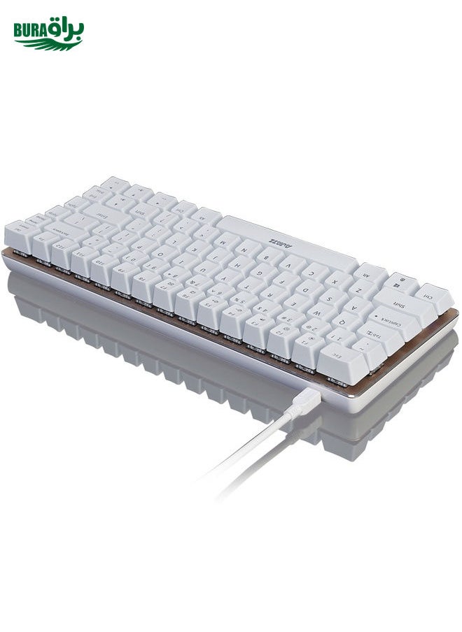 BURAQ Ajazz 82 Keys Laptop Computer Gaming Mechanical Keyboard (White Black Shaft)  - Image 3