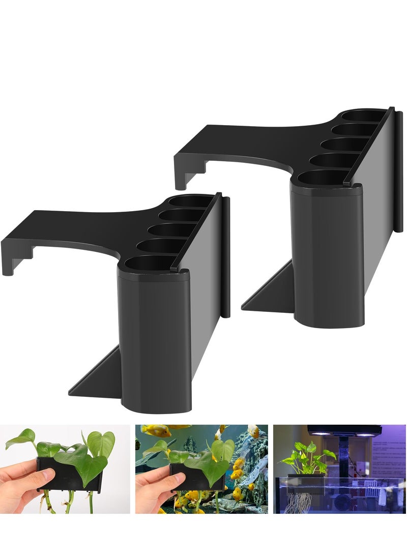 SOLARAE Hanging Plant Holders,1PC Fish Tank Plant Holder Hanging, Aquarium Planter Aquatic Plant Pot Accessories for Potted Live Plants, and Aquascape Decorations - Image 1