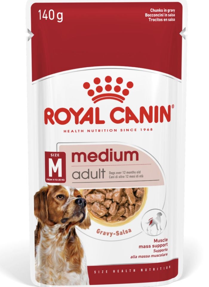 ROYAL CANIN Size Health Nutrition Medium Adult (WET FOOD - Pouches) 10 x 140g - Image 1