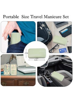 BONITO 8 in 1 Stainless Steel Professional Nail Scissors Grooming Kit, Nail Clippers Pedicure Kit with Leather Portable Travel Case, Nail Care Kit (Green)  - Image 4
