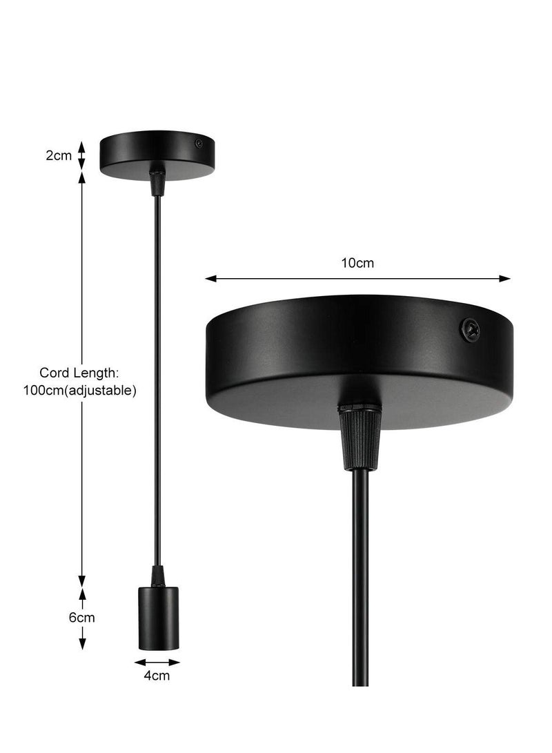SYOSI Ceiling Pendant Lamp Holder, Metal Pendant Light Fitting, E27 Lamp Holder, Fitting Set with Braided Fabric Cable  - Image 2