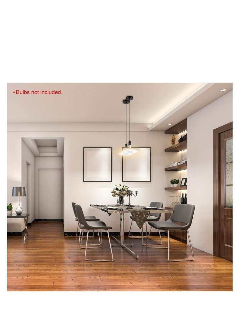 SYOSI Ceiling Pendant Lamp Holder, Metal Pendant Light Fitting, E27 Lamp Holder, Fitting Set with Braided Fabric Cable  - Image 4