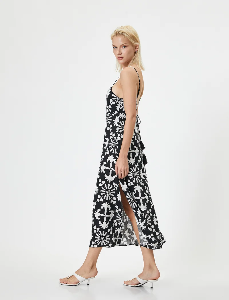 كوتون Strappy Floral Dress