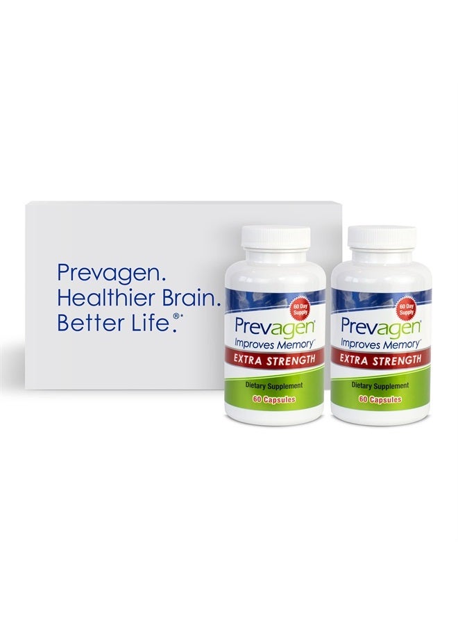 Prevagen Improves Memory - Extra Strength 20mg, 60 Capsules |2 Pack| with Apoaequorin & Vitamin D with Attractive and Stackable Storage Box | Brain Supplement for Better Brain Health - Image 1