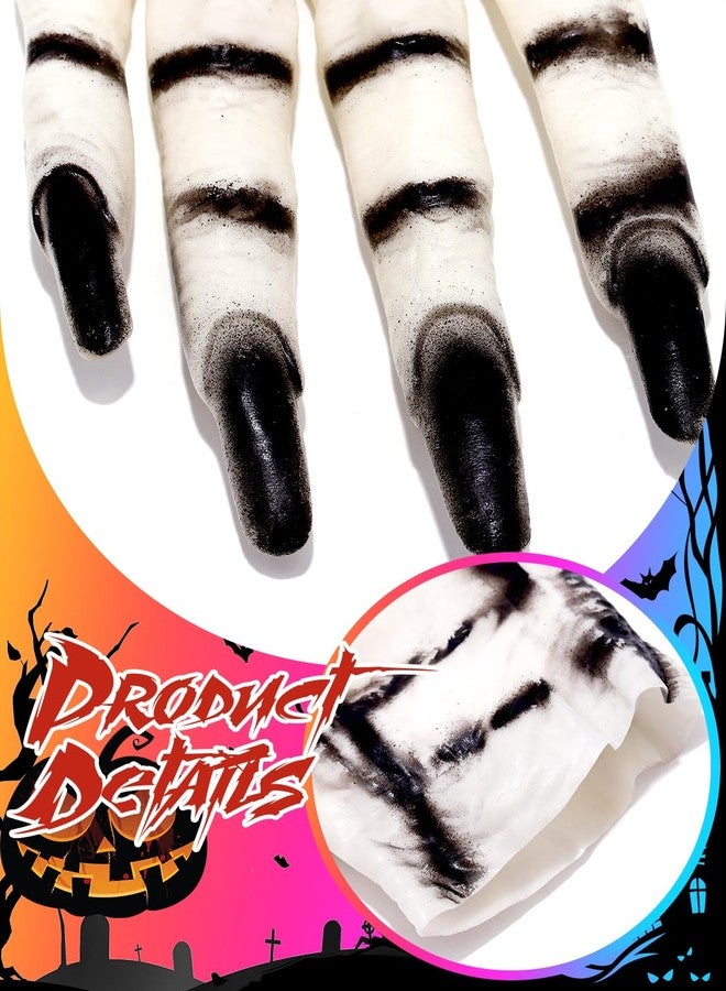 Urieo Halloween Skeleton Hands Gloves, Scary Monster Hands, Black Costume Accessory - Image 5