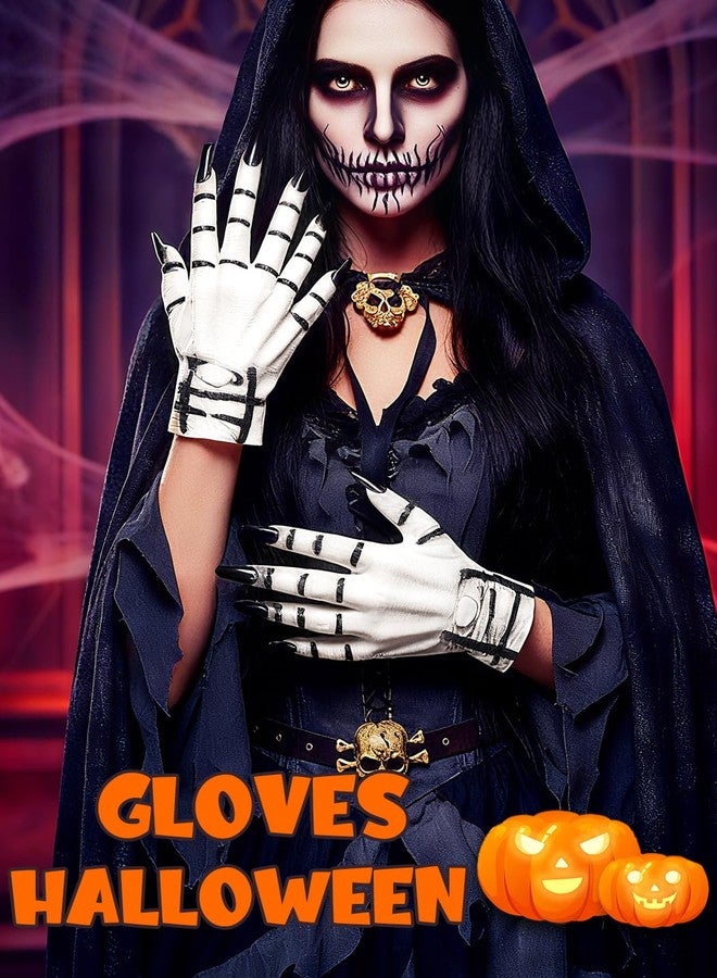 Urieo Halloween Skeleton Hands Gloves, Scary Monster Hands, Black Costume Accessory - Image 4