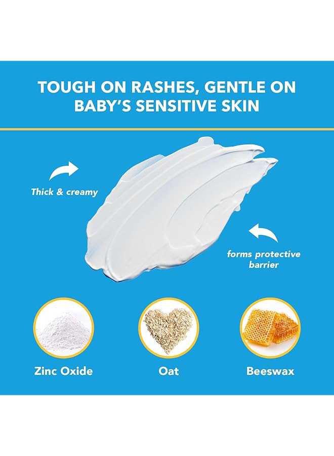 تريبل بيست كريم طفح الحفاضات للأطفال، عبوة 8 أونصة، مرهم أكسيد الزنك، يعالج ويهدئ ويمنع طفح الحفاضات، تركيبة مضادة للحساسية موصى بها من قبل أطباء الأطفال مع نباتات مهدئة - Image 3
