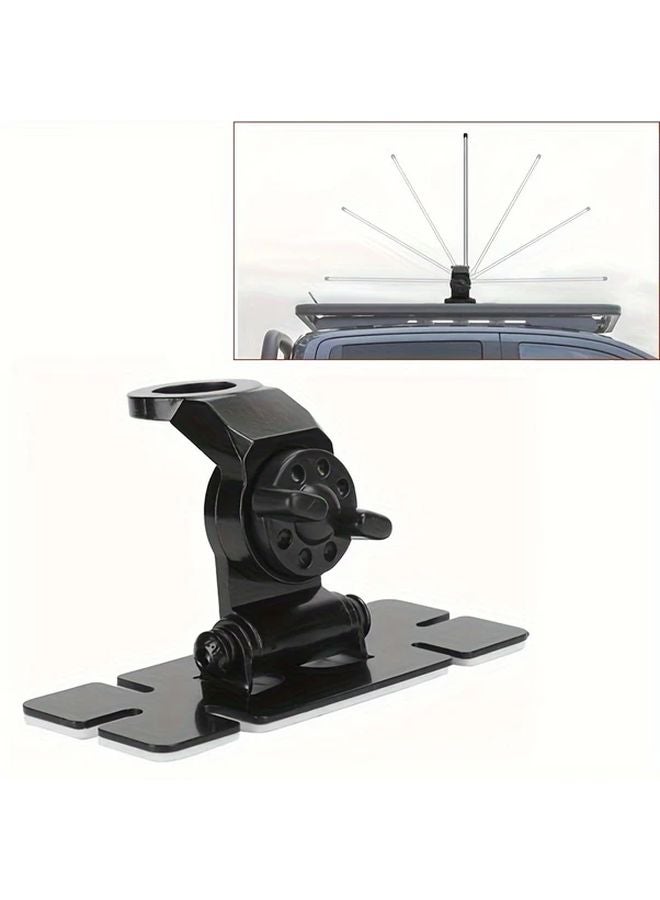 1 قطعة حامل هوائي سيارة من الفولاذ المقاوم للصدأ ثقيل الوزن قابل للتعديل بمحورين مشبك تركيب بدون حفر - Image 4