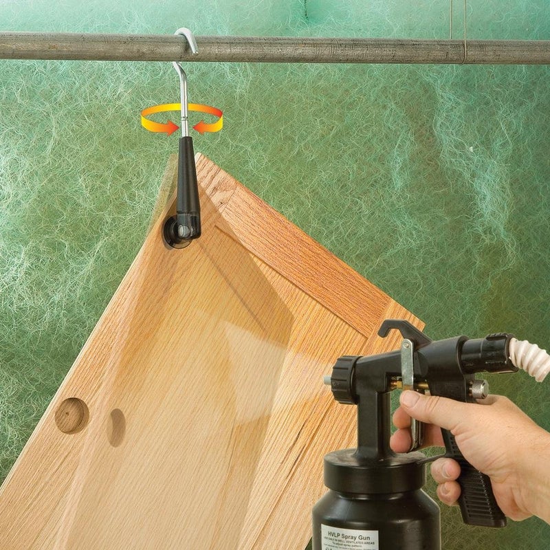 ROCKLER Sure-Hook 360 Universal Painting Rack Tools (12 Pack) - Sure Hook Painter Tools for 3600 Painting Cabinet Doors w/ 35mm Hinges â€“ Cabinet Door Drying Rack Fits Standard 3/4â€ ID Pipe - Hanging Hooks - Image 4