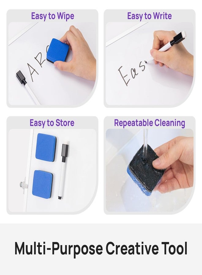 JEFURE 8 Pcs Colorful Magnetic Dry Erase Markers with Eraser, White Board Mini Dry Erase Markers with Eraser Cap, Fine Point Tip Student White Board Markers for Teachers Office School Supplies - Image 4