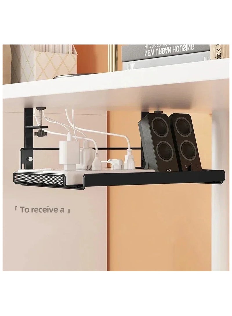 AROAQ Under Desk Cable Management Tray No Drill Steel Desk Cable Organizers Wire Management Rack (Pack of 2) - Image 2