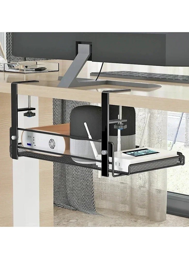 AROAQ Under Desk Cable Management Tray No Drill Steel Desk Cable Organizers Wire Management Rack (Pack of 2) - Image 4