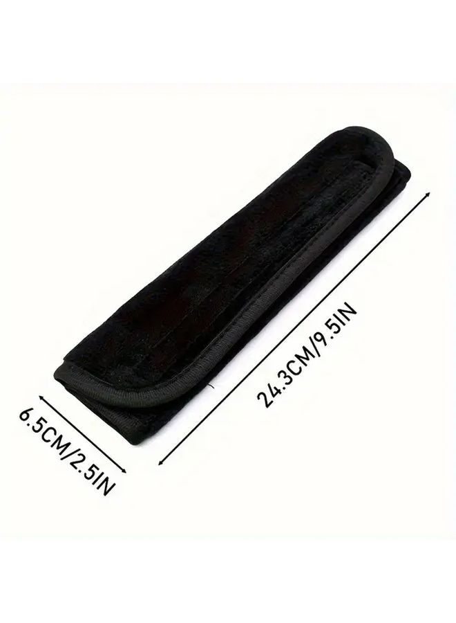 1pc Soft Plush Car Seat Belt Shoulder Pad Comfortable Breathable Black Seat Belt Cover for All Cars Durable Stylish Design Vehicle Interior Upgrade Sleek Car Accessory High Quality Material - Image 2