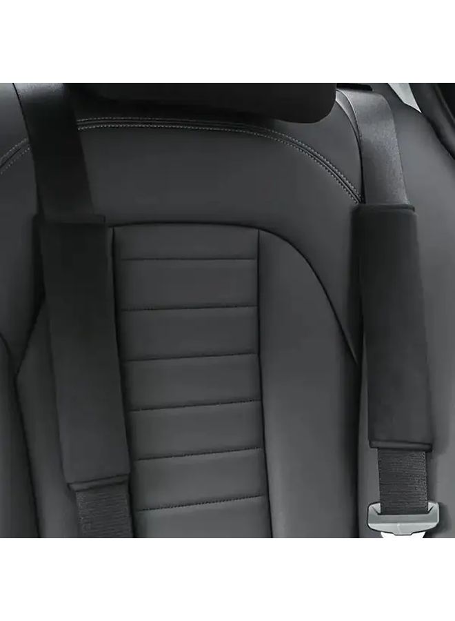 1pc Soft Plush Car Seat Belt Shoulder Pad Comfortable Breathable Black Seat Belt Cover for All Cars Durable Stylish Design Vehicle Interior Upgrade Sleek Car Accessory High Quality Material - Image 4
