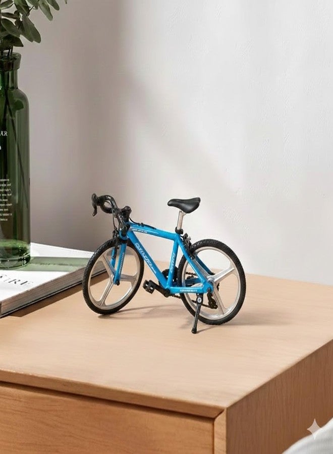zahab Miniature Racing Cycle Showpiece Toy Figurine | Metal Bicycle Model Decoration | Sports Cycle Collectible Desk Decor | Kids Toy Cycle Display Model (Blue) - Image 3