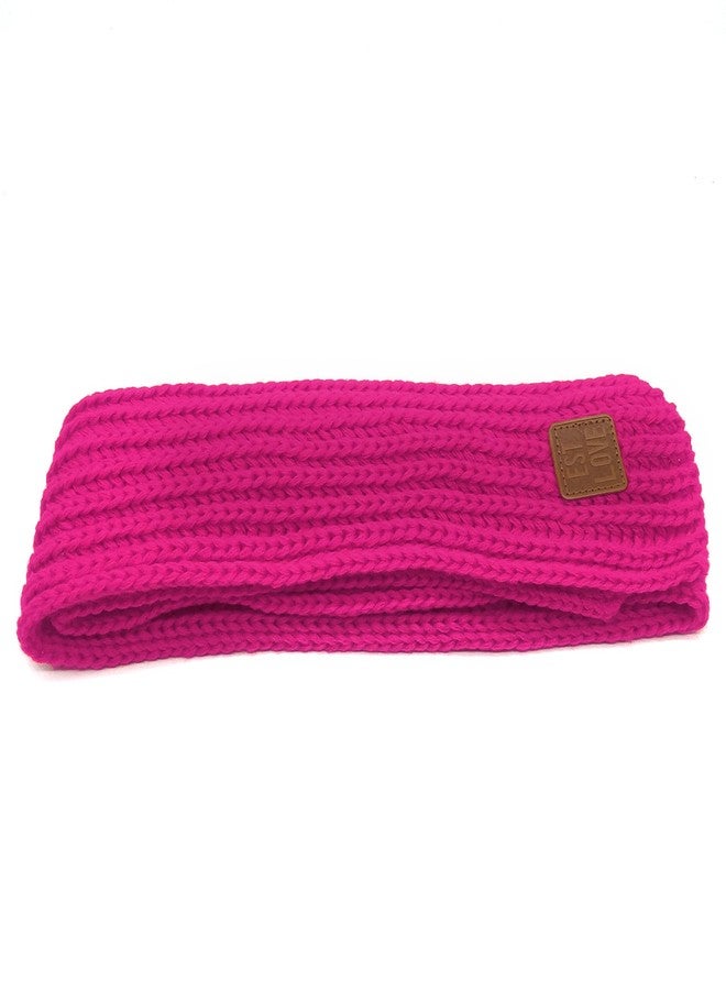 BEARUN Kids Knit Scarf Winter Fashion Solid Color Toddler Baby Scarves Wrap Neck Warmer Hot Pink - Image 4