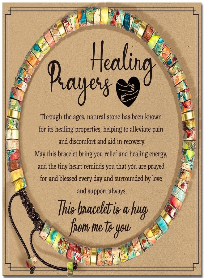 ZOKCC Inspirational Gifts Bracelets for Women Healing Natural Stone Bracelets - Get Well Soon Gifts for Women Best Friends Sister Girls - Life is Tough But So are You Bracelet, one size, Stone, Jasper - Image 1