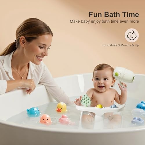 DZMDIP Baby Bath Seat for Babies 6 Months Up Bathtub Seats for Babies Sitting Up with Rinse Cup NonSlip Comfortable Infant Bath Essentials Gray - Image 3
