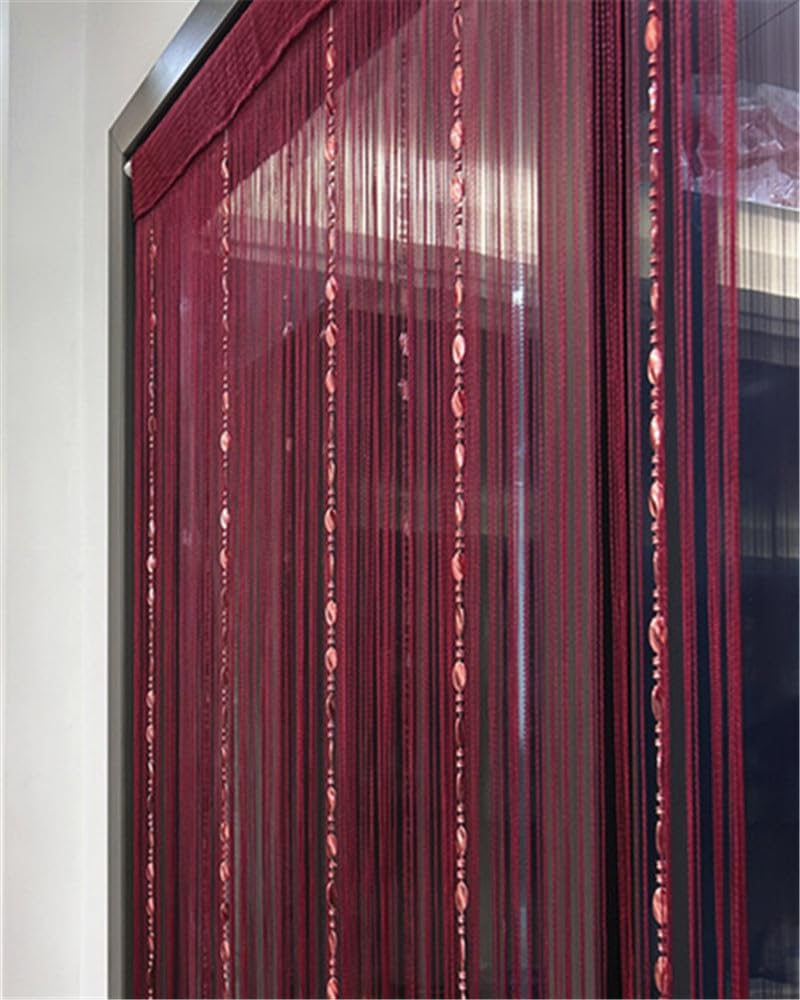 ave split 100cmX200cm Decorative Door String Curtain Beads Wall Panel Fringe Window Room Divider Blind for Wedding Coffee House Parts Door Divider Beads Tassel Screen Decoration (red Wine 25) - Image 4