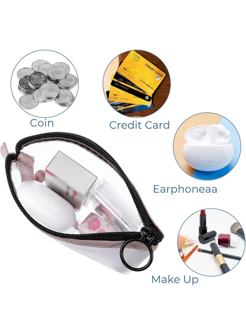 3 قطع من حقائب المكياج الشبكية الصغيرة، حقائب أحمر الشفاه الصغيرة، يمكن استخدامها أيضًا كمحافظ نقود معدنية، أو حقائب مجوهرات، أو حقائب أحمر شفاه (أزرق، وردي، أخضر). - Image 4