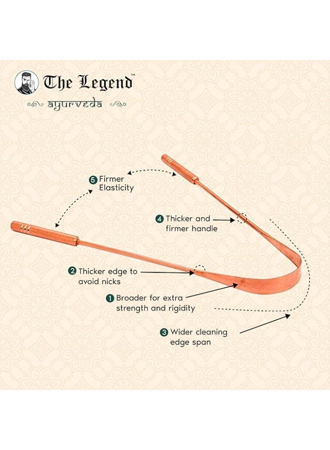 The Legend Ayurveda Holy Copper Tongue Cleaner or Scraper (3 Count (Pack of 1)) - Image 3