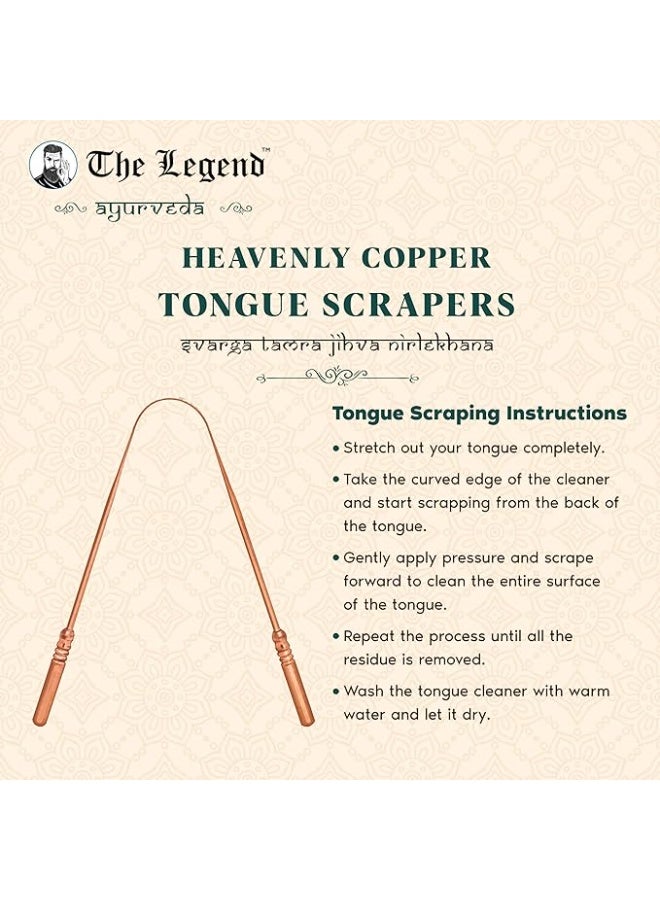The Legend Ayurveda Holy Copper Tongue Cleaner or Scraper (3 Count (Pack of 1)) - Image 2