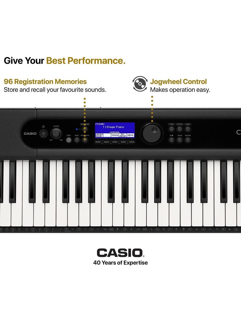 Casiotone CT-S400  61 Keys Advanced Keyboard with Piano Tones, Casio Music Space APP and AiX Sound Source - Black - Image 4