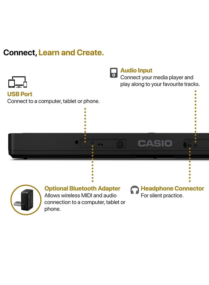 Casiotone CT-S400  61 Keys Advanced Keyboard with Piano Tones, Casio Music Space APP and AiX Sound Source - Black - Image 5