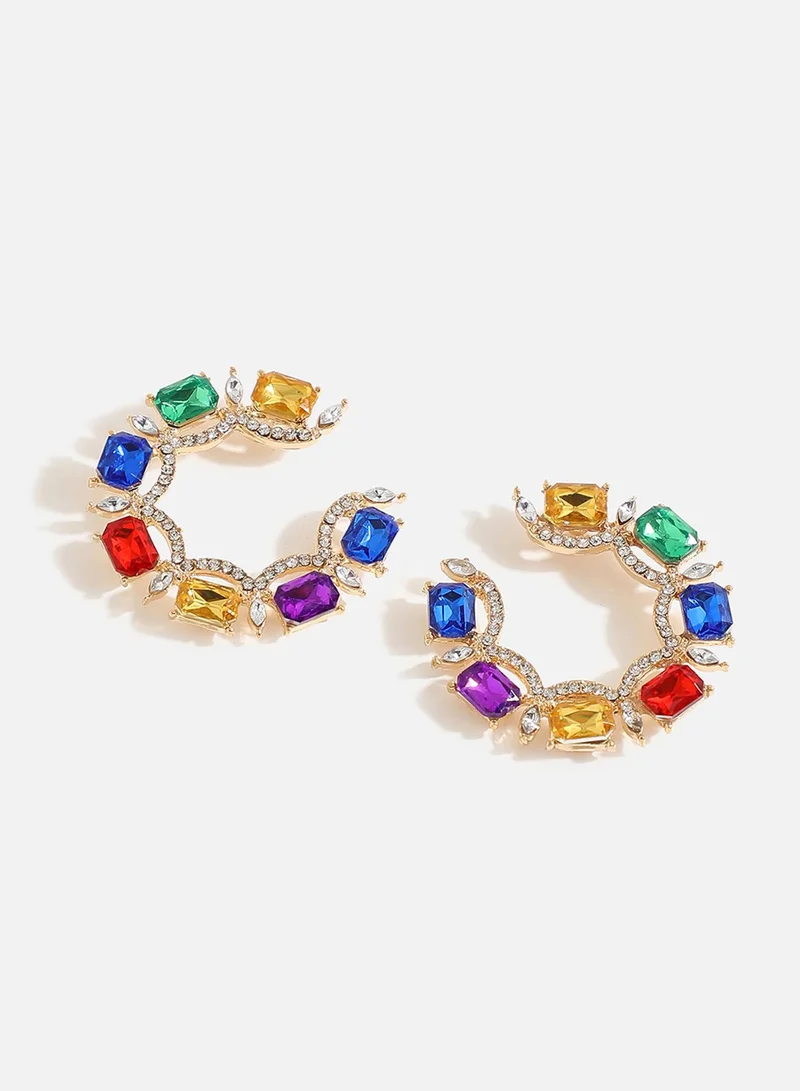 SOHI Stone Artificial Stud Earring Jewellery