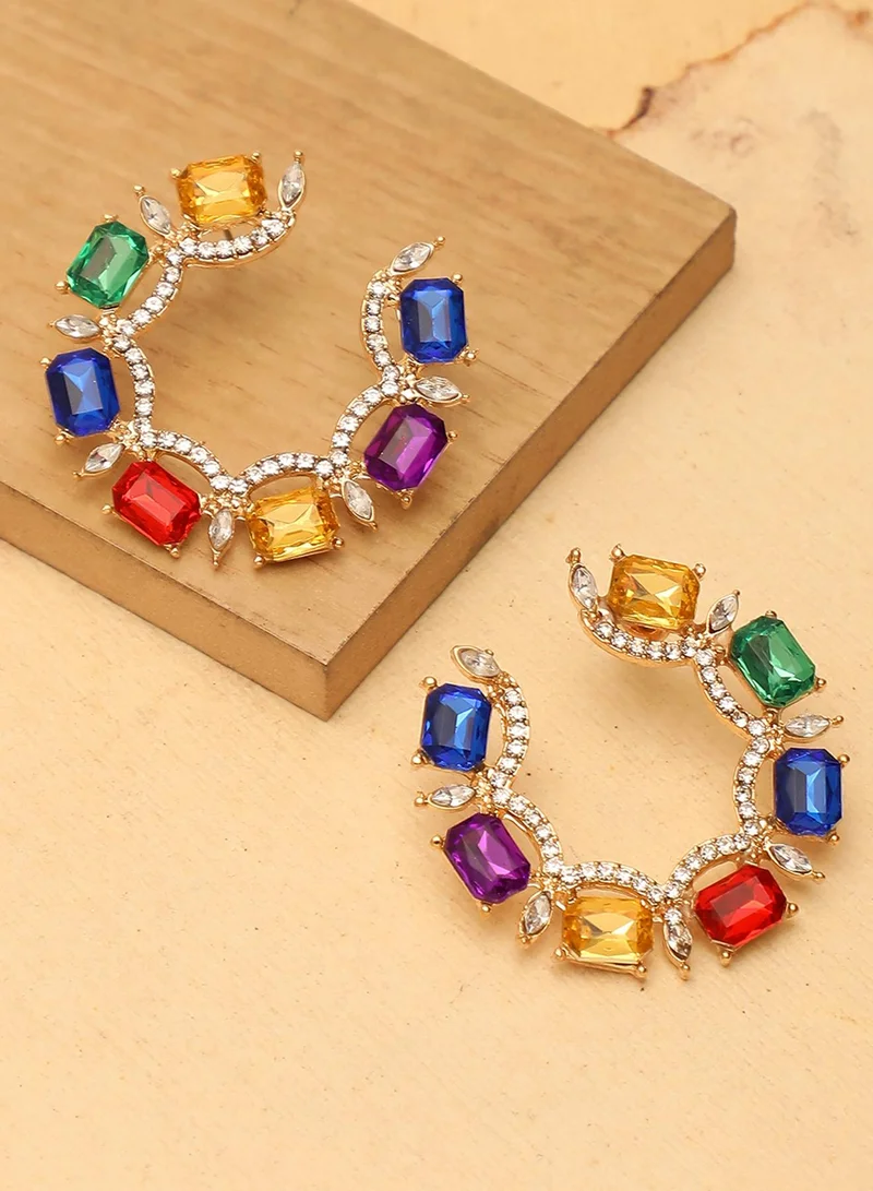 SOHI Stone Artificial Stud Earring Jewellery