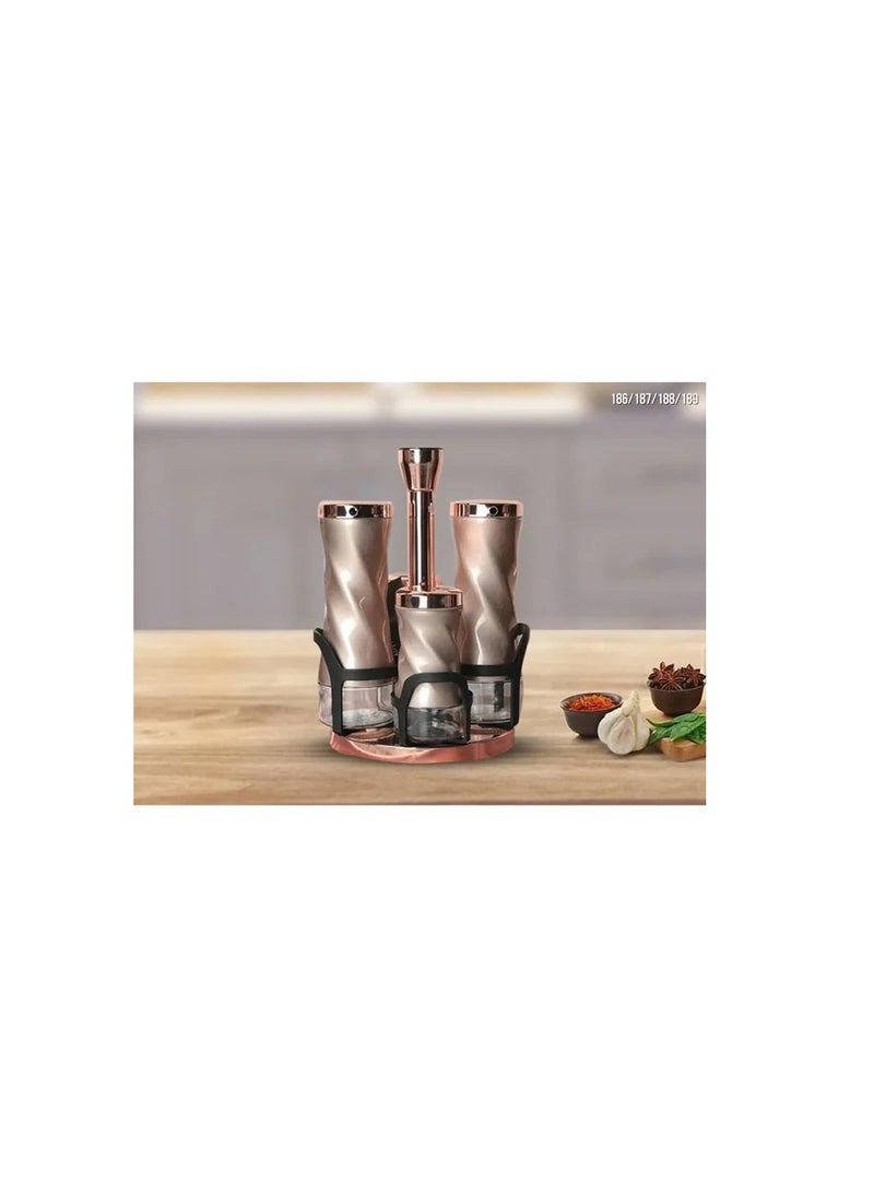 Oxford - 5-piece spice set, stainless steel, Oxford beige, SS-OX-186 - Image 1