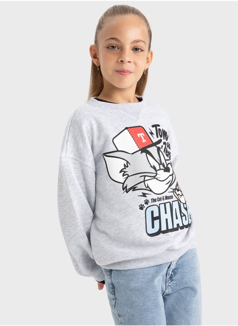 DeFacto - Kids Tom & Jerry Print Sweatshirt - Image 1