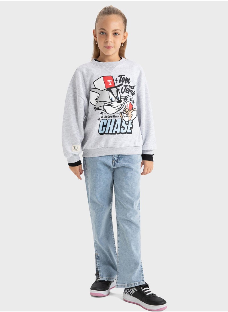 DeFacto - Kids Tom & Jerry Print Sweatshirt - Image 1