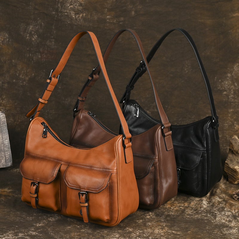 Women'S Large Capacity Commuter Bag Trend Retro Underarm Bag Crossbody Small Square Bag Color Block Design - Image 2
