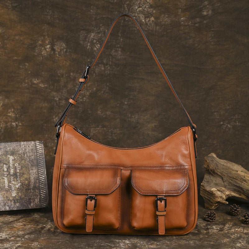 Women'S Large Capacity Commuter Bag Trend Retro Underarm Bag Crossbody Small Square Bag Color Block Design - Image 3